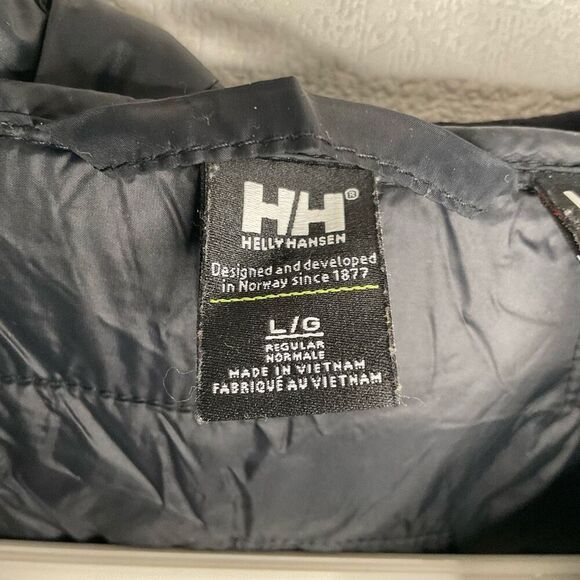 Helly Hansen Parka Womens Large Black Quilted‎ Insulated Hooded zip Puffer Coat - Picture 6 of 10